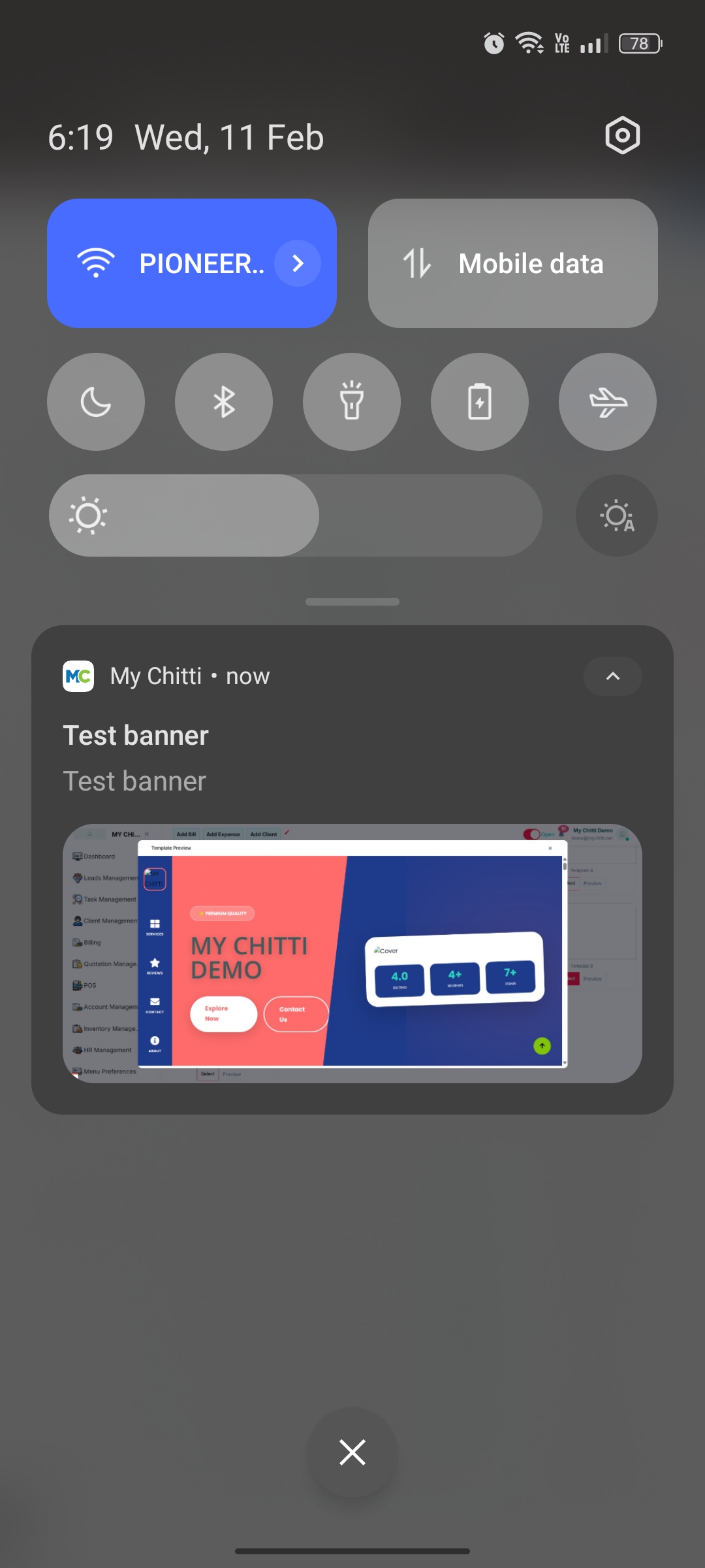 Item banner