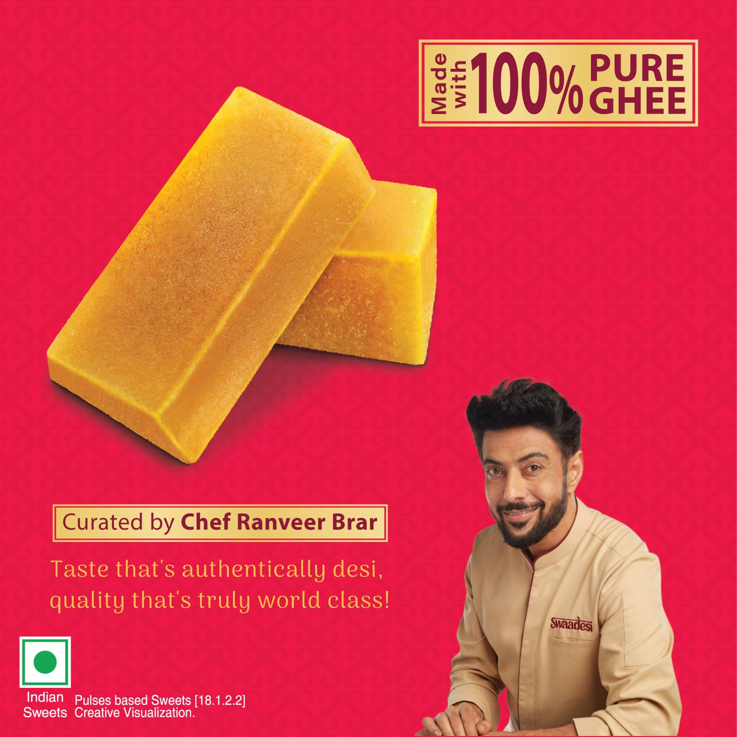 Unibic Swaadesi Premium Mysore Pak Made with Pure Ghee I Melts in Mouth I Healthy and Delicious Sweets I Traditional Taste of Mysuru I Sweets Gift Box I Indian Mithai - 280 gm